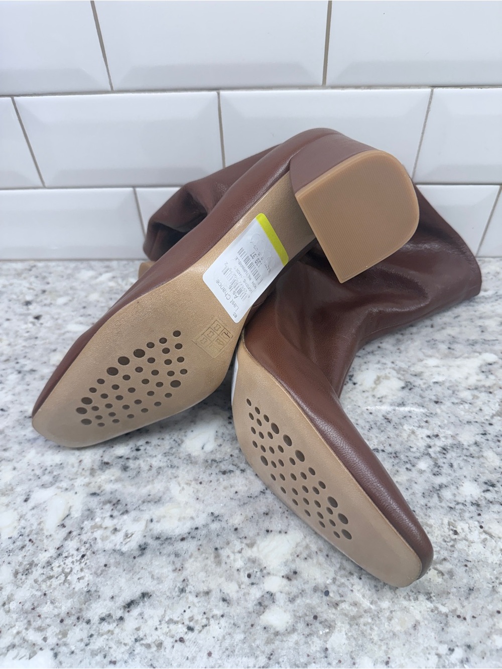 Pedro Garcia Burgundy Leather Mid-Calf Block Heel Boots - Picture 4 of 4